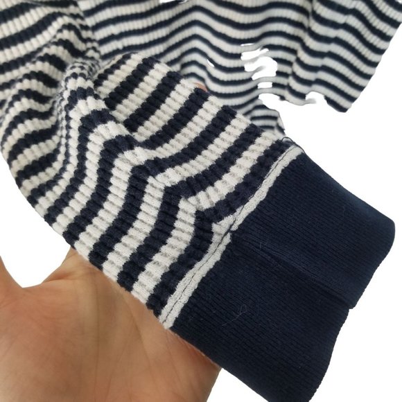 Abercrombie & Fitch Mens M Blue/White Striped Long Sleeve Muscle Thermal T Shirt - Picture 4 of 8